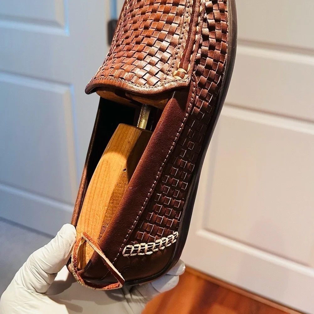 Tommy Bahama Orson Venetian Woven Leather Drivers.